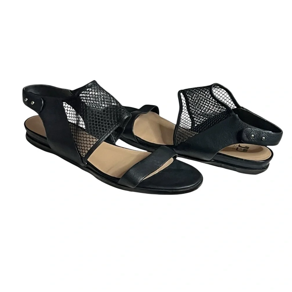 Joe’s Jeans Women’s Rochelle Sandals Flats Black Leather Size 8.5